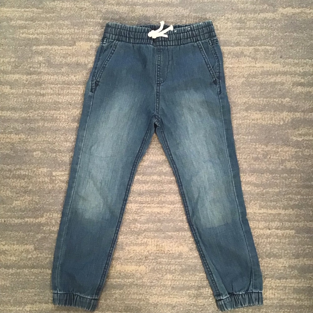 Kids Denim Jogger Pants - Blue